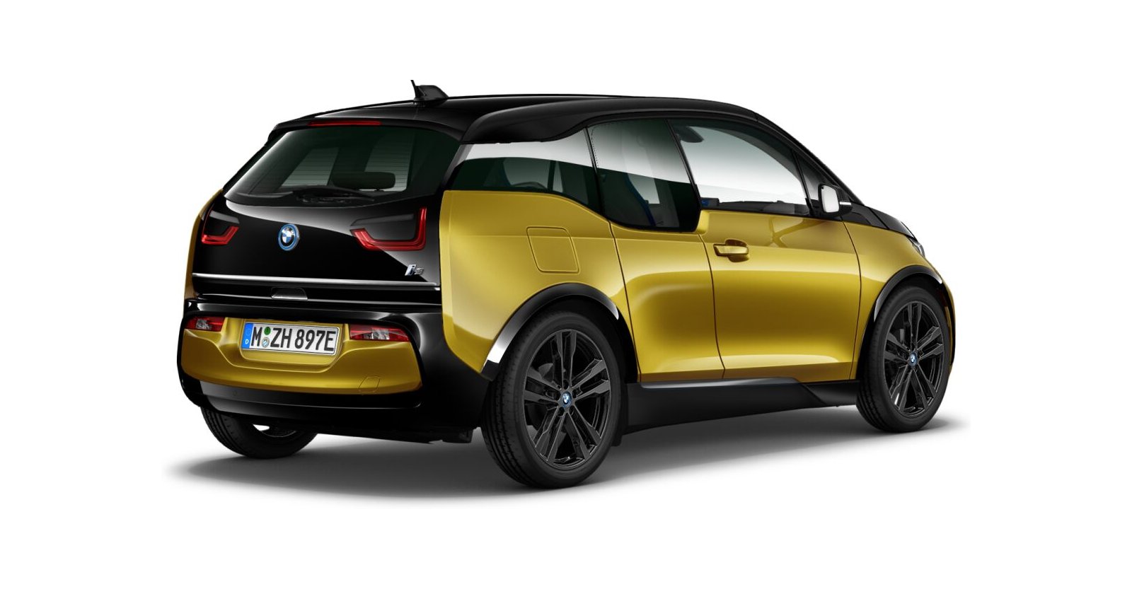 BMW BMW I in Gold von hinten