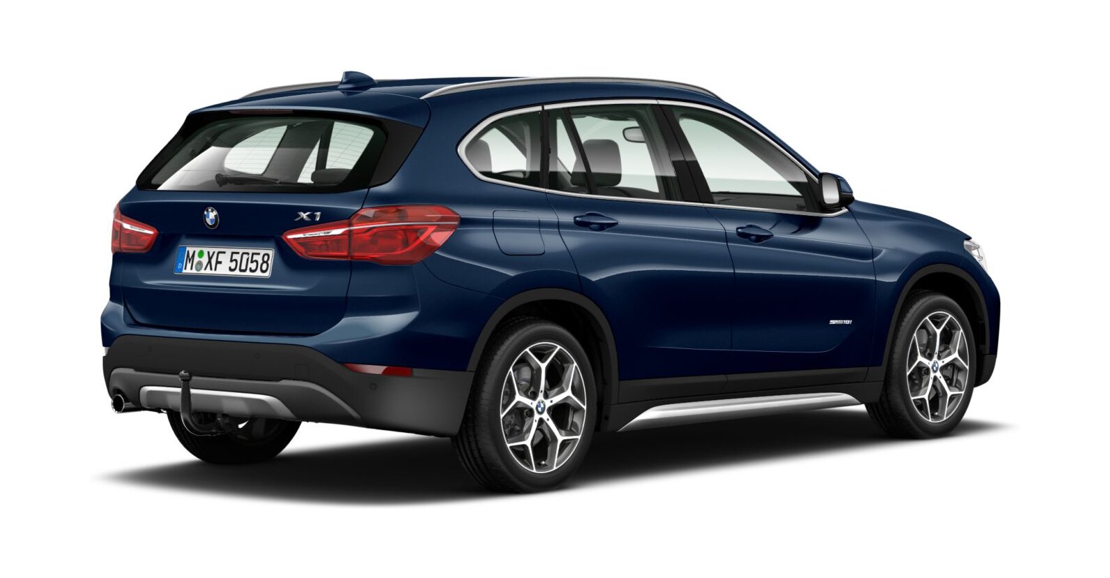 BMW BMW X in Blau von hinten BMW BMW X in Blau von hinten
