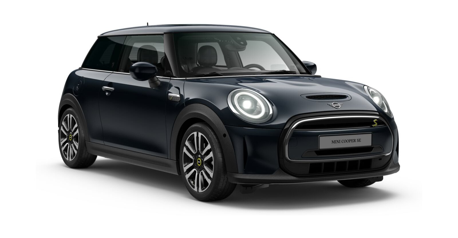 MINI Cooper SE in Schwarz von vorne MINI Cooper SE in Schwarz von vorne