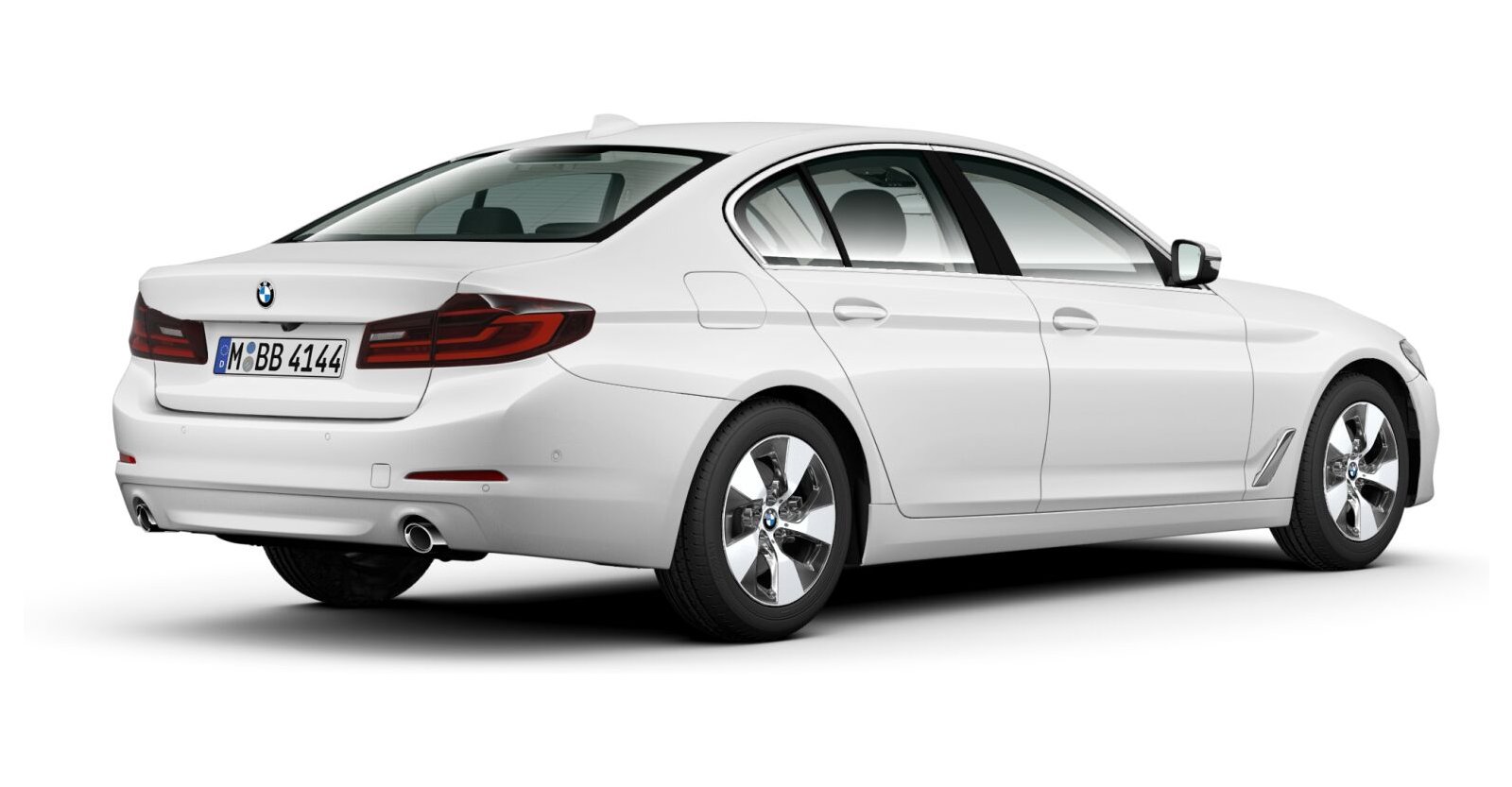 BMW BMW 5er in Weiß von hinten BMW BMW 5er in Weiß von hinten