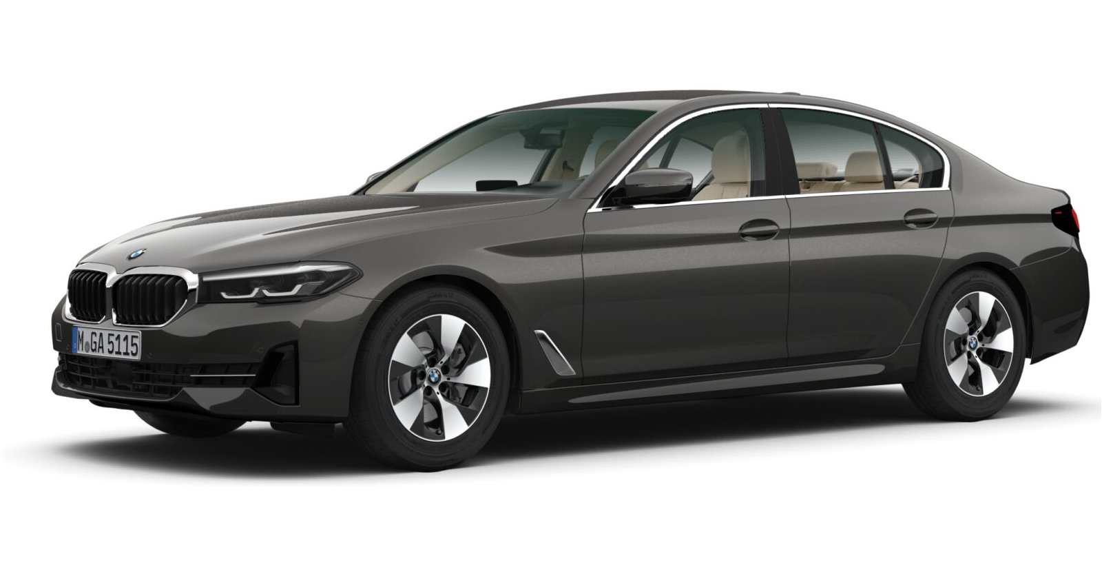 BMW 520i Limousine in Grau von vorne BMW 520i Limousine in Grau von vorne