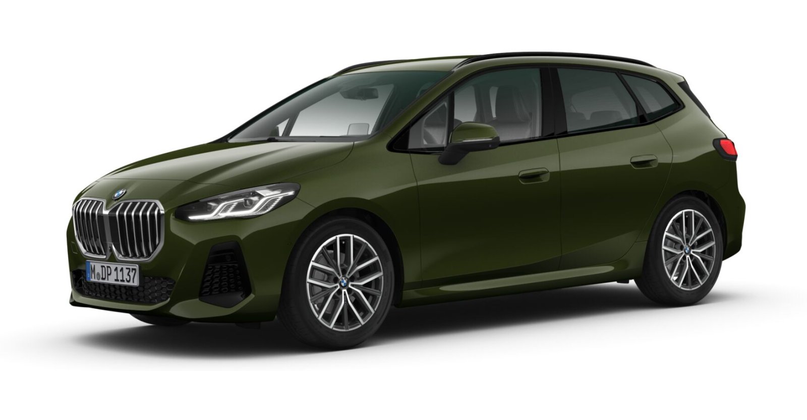 BMW 218d Active Tourer in Grün von vorne BMW 218d Active Tourer in Grün von vorne