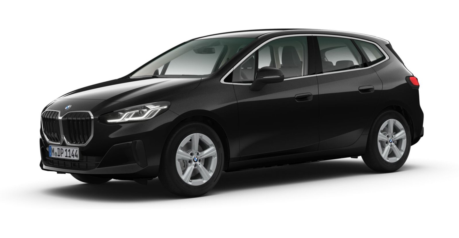 BMW 218i Active Tourer in Schwarz von vorne BMW 218i Active Tourer in Schwarz von vorne