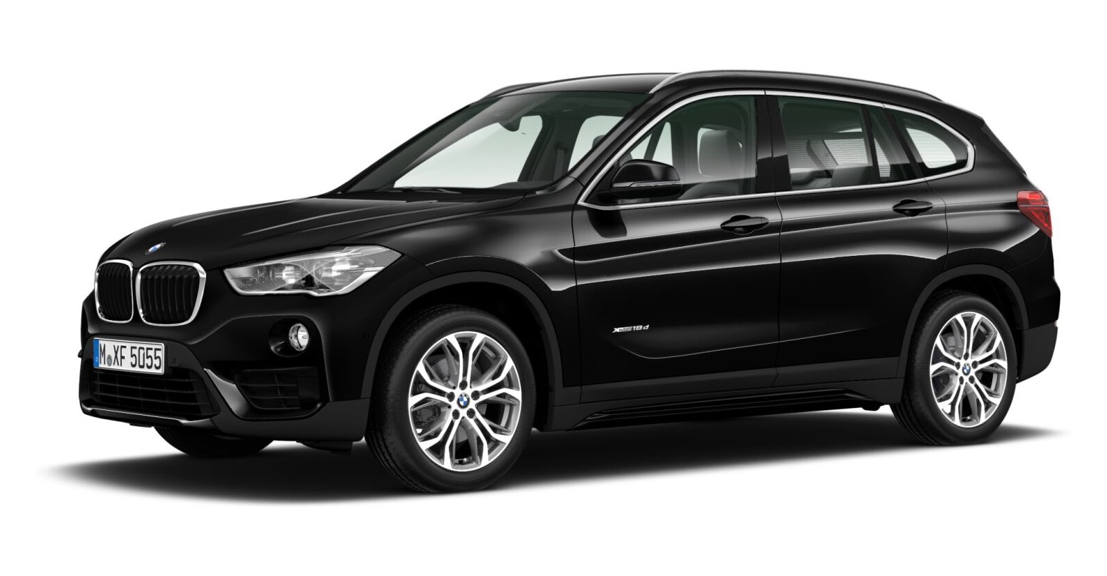 BMW X1 xDrive18d in Schwarz von vorne