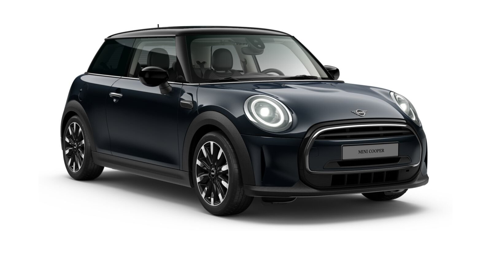 MINI Cooper 3-Türer in Schwarz von vorne MINI Cooper 3-Türer in Schwarz von vorne