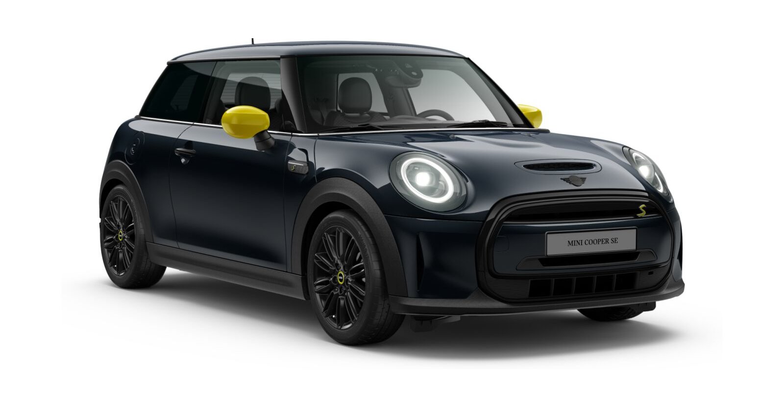 MINI Cooper SE in Schwarz von vorne MINI Cooper SE in Schwarz von vorne