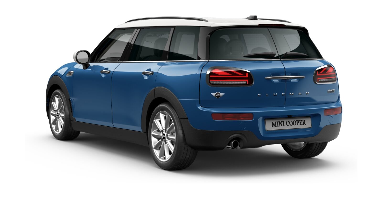 MINI MINI Clubman in Blau von hinten