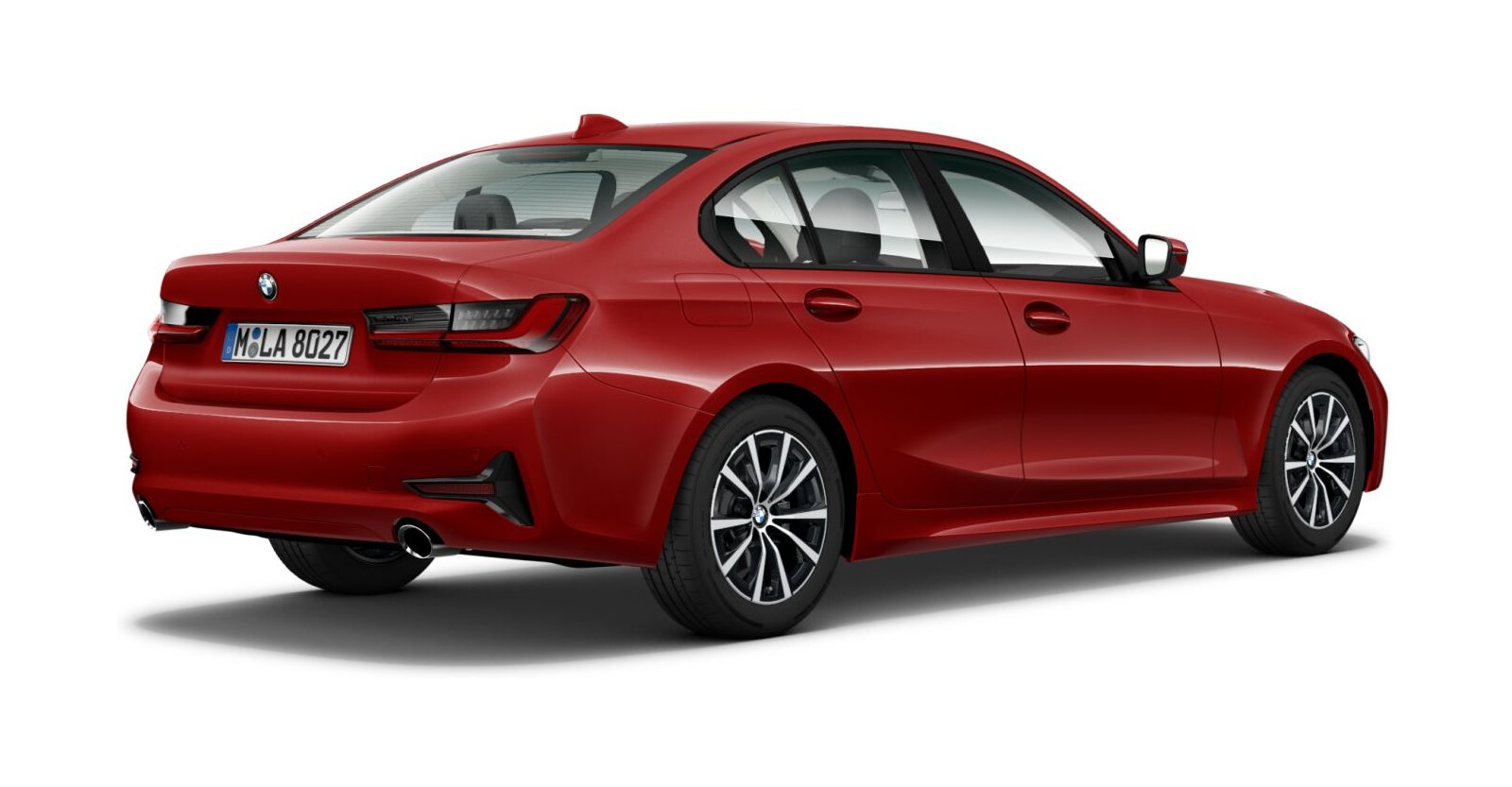 BMW BMW 3er in Rot von hinten
