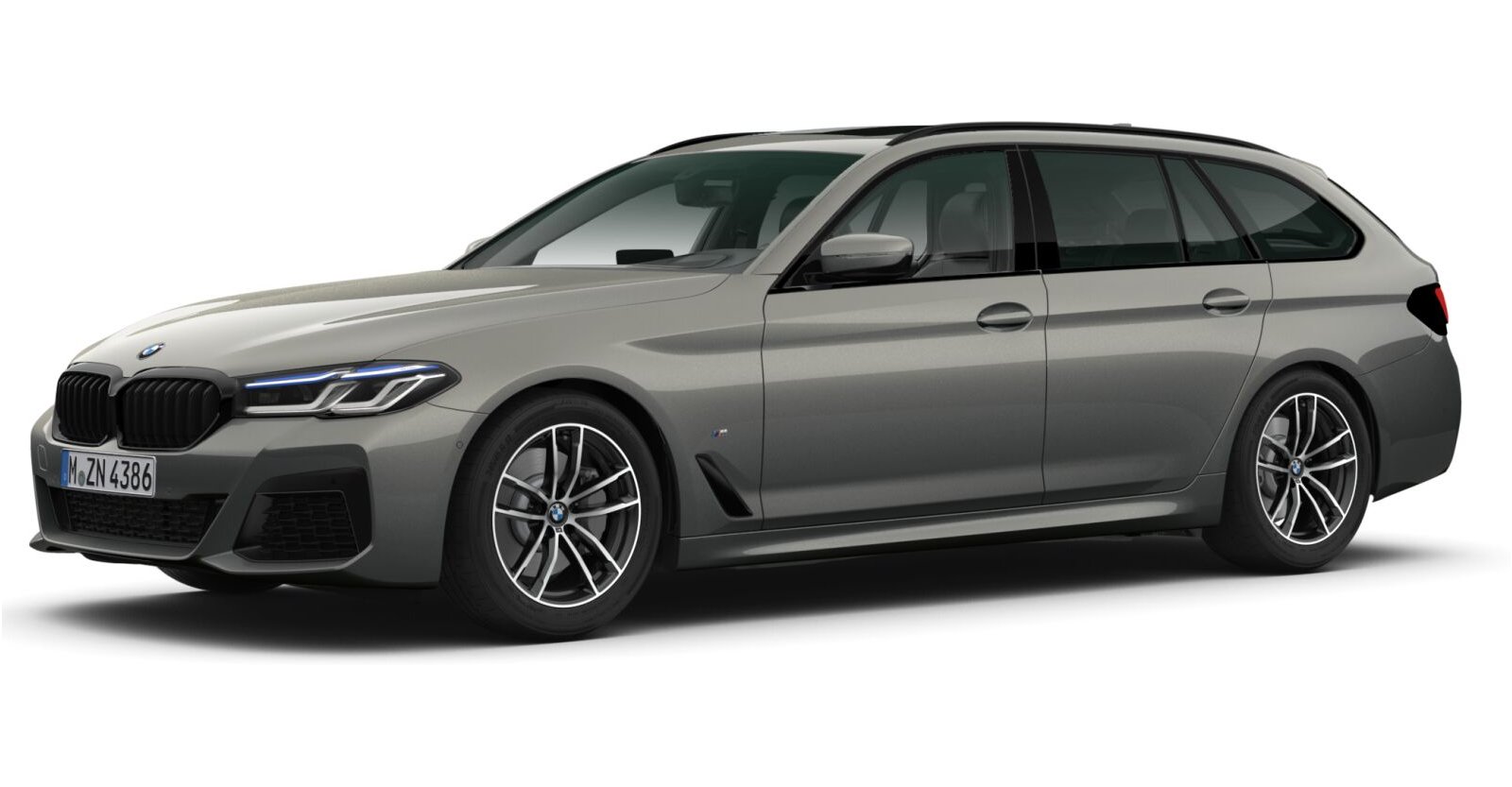 BMW 540d xDrive Touring in Grau von vorne BMW 540d xDrive Touring in Grau von vorne