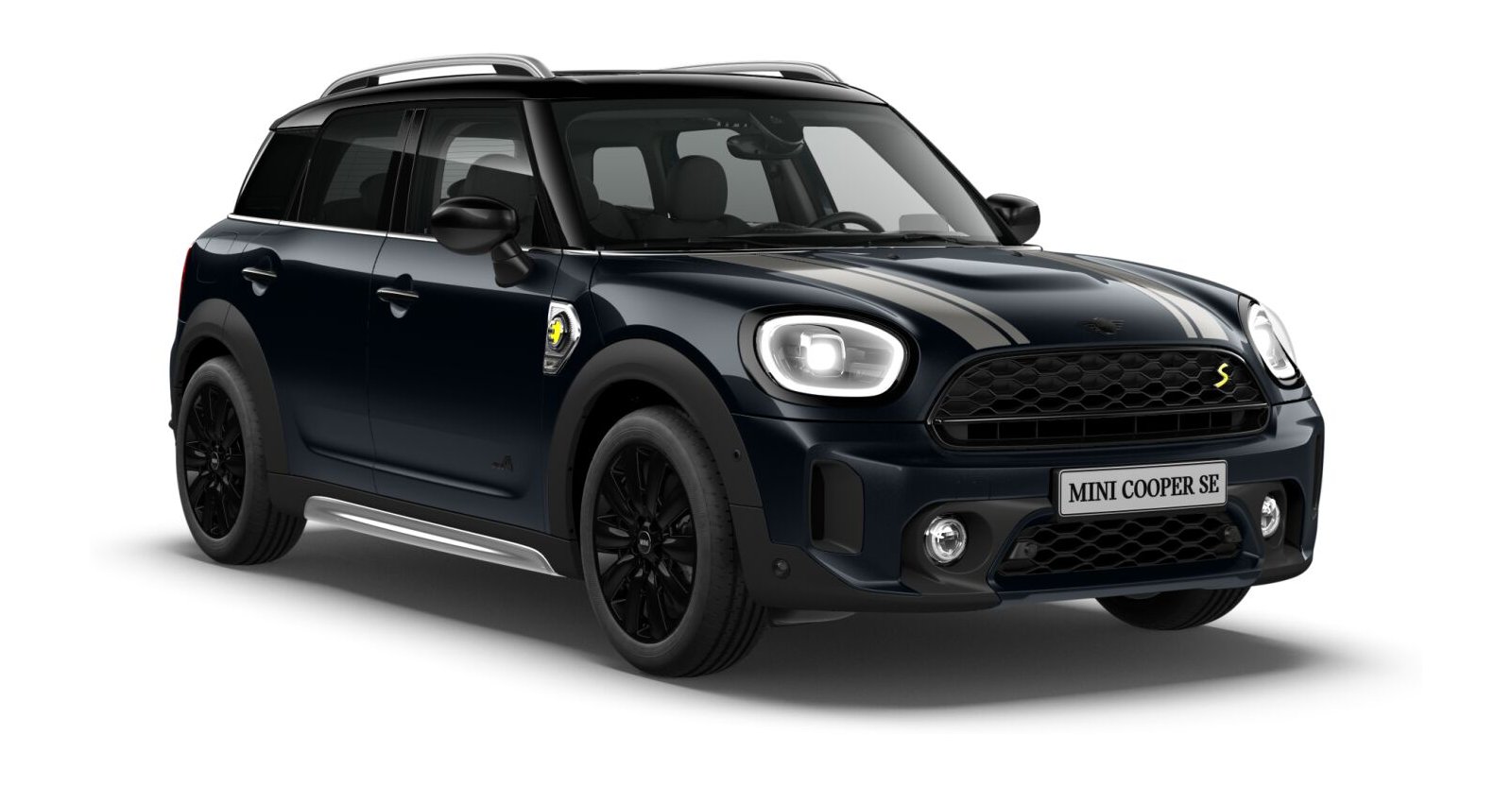 MINI Cooper SE Countryman ALL4 in Schwarz von vorne MINI Cooper SE Countryman ALL4 in Schwarz von vorne