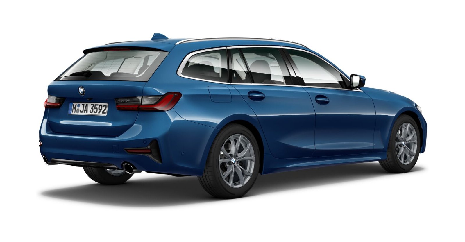 BMW BMW 3er in Blau von hinten BMW BMW 3er in Blau von hinten
