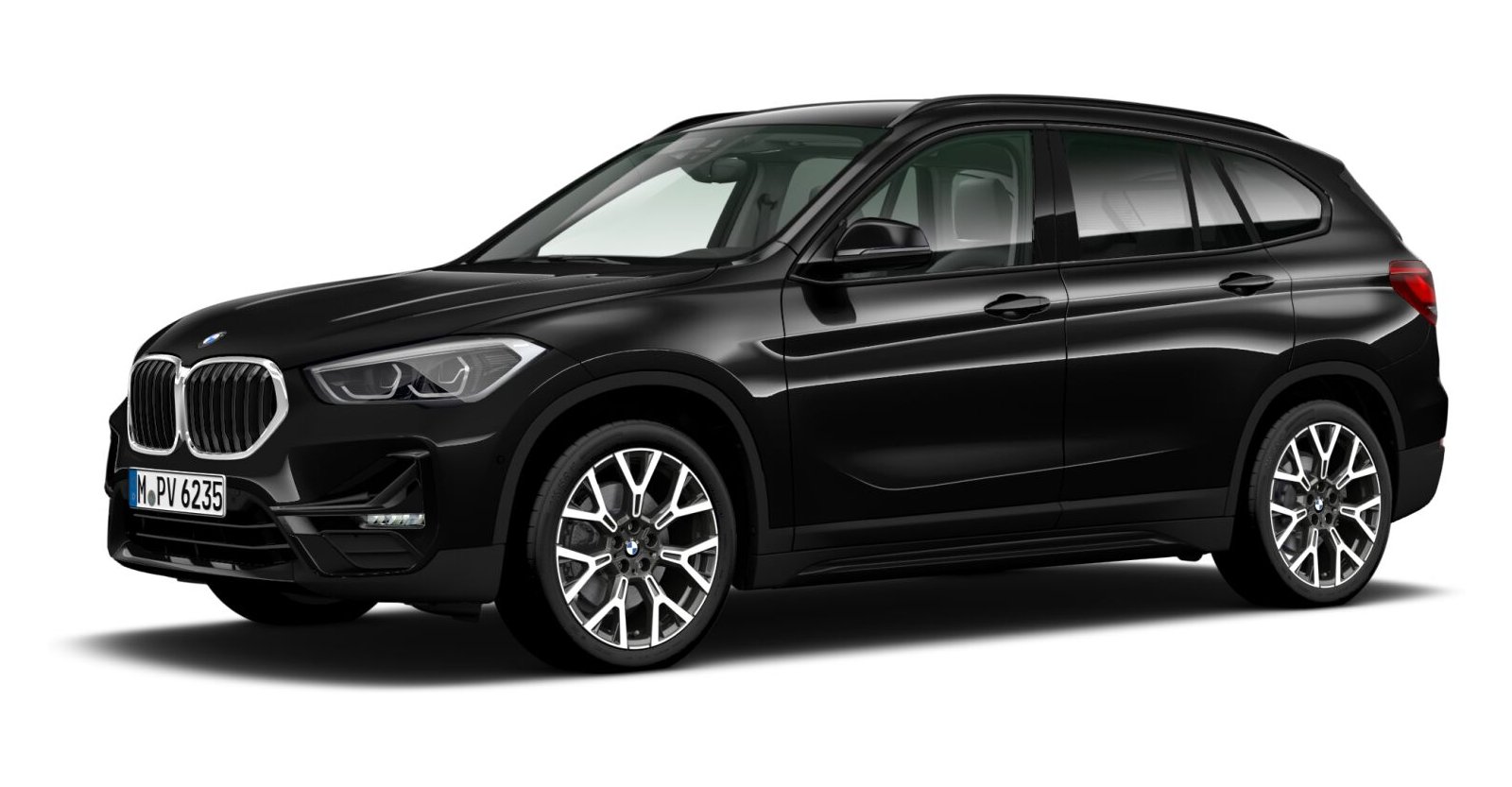 BMW X1 sDrive20d in Schwarz von vorne