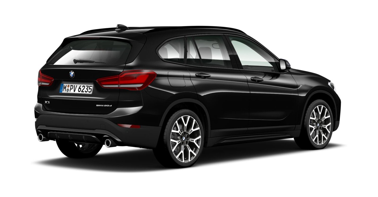 BMW BMW X in Schwarz von hinten
