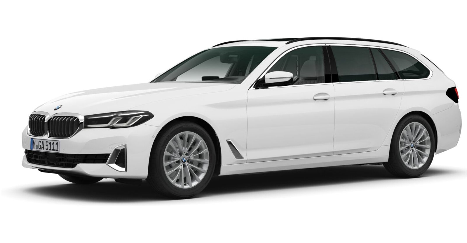 BMW 530d xDrive Touring in Weiß von vorne BMW 530d xDrive Touring in Weiß von vorne
