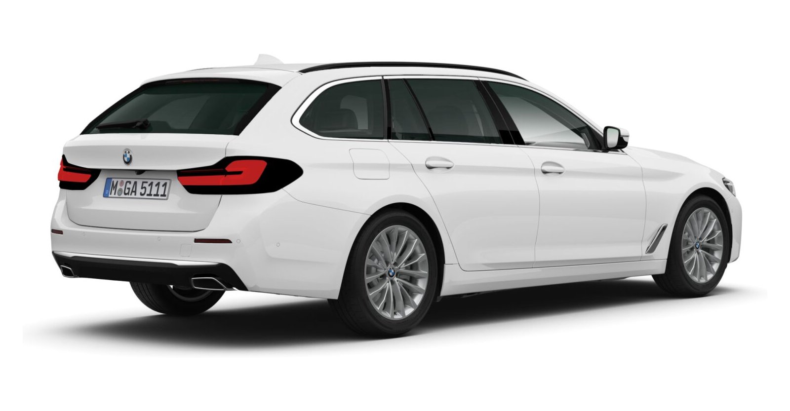 BMW BMW 5er in Weiß von hinten BMW BMW 5er in Weiß von hinten