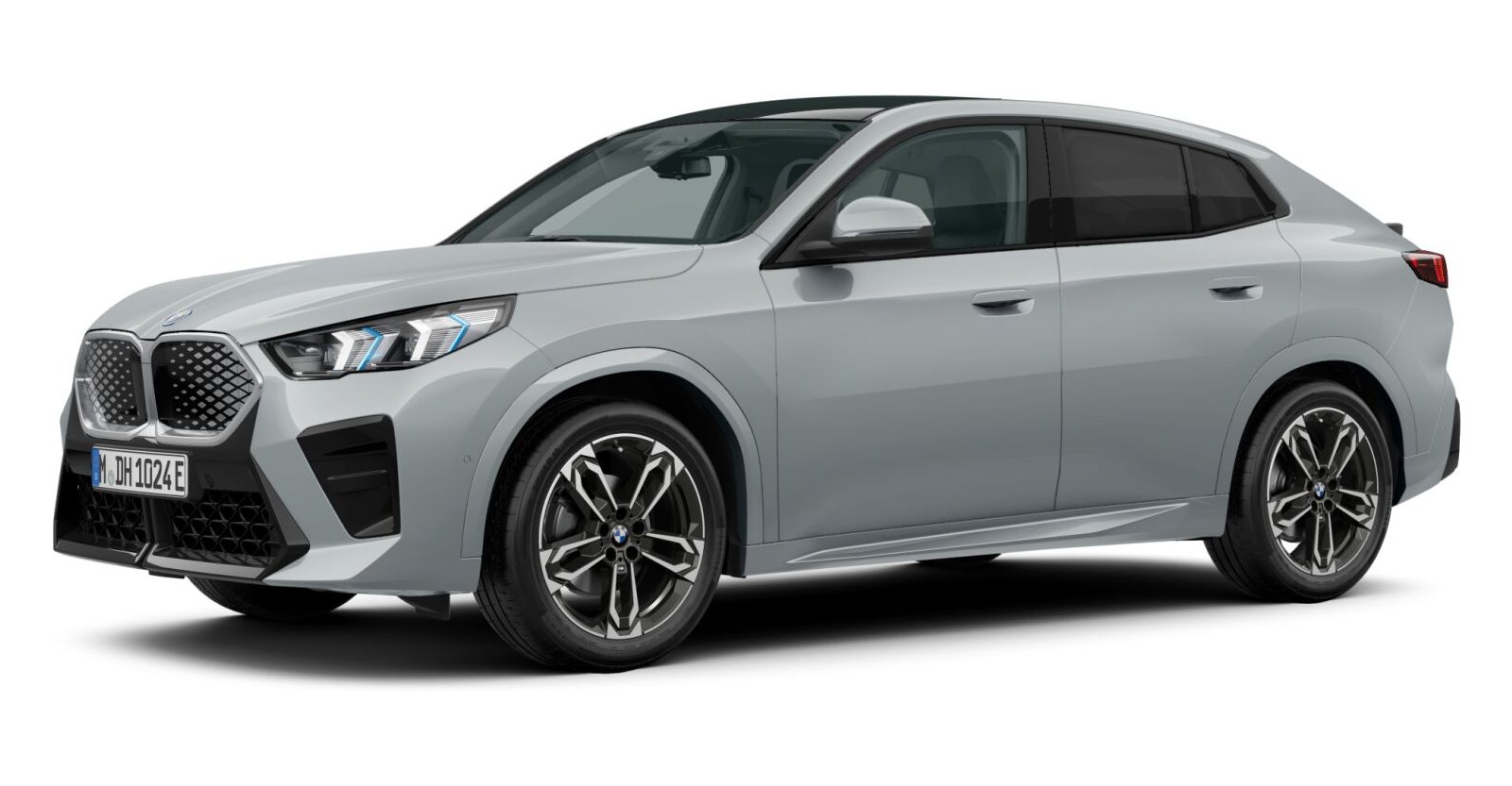 BMW iX2 eDrive20 in Grau von vorne BMW iX2 eDrive20 in Grau von vorne