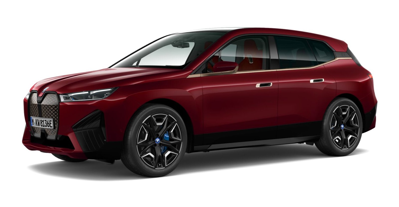 BMW iX xDrive50 in Rot von vorne BMW iX xDrive50 in Rot von vorne