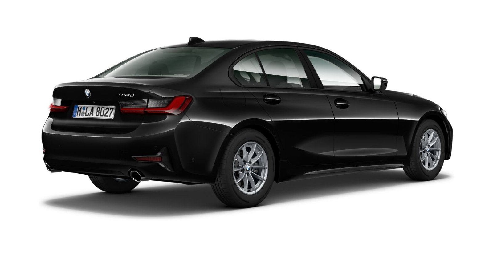 BMW BMW 3er in Schwarz von hinten BMW BMW 3er in Schwarz von hinten