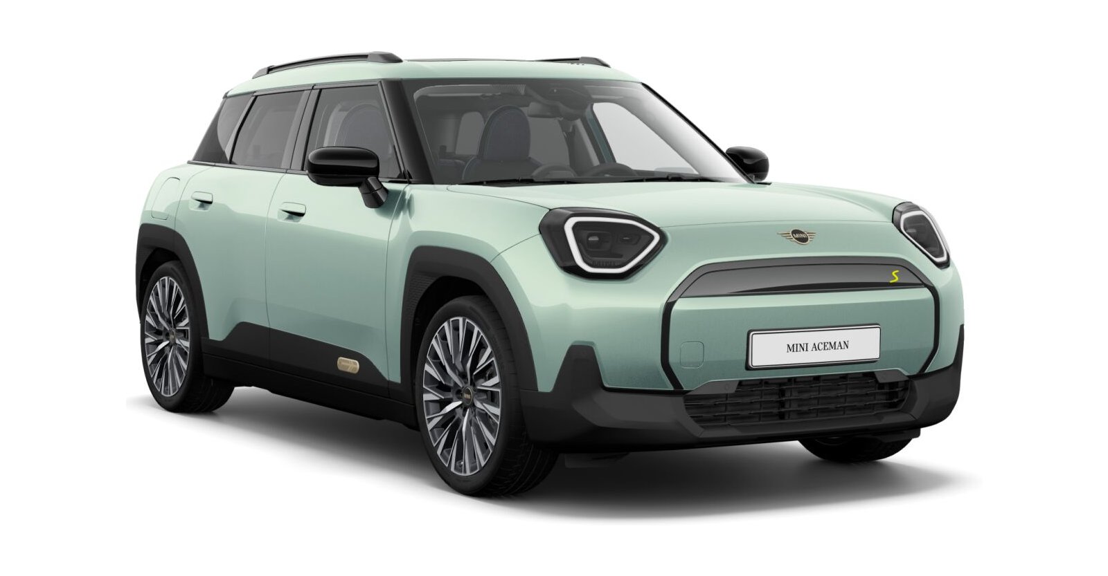 MINI Aceman SE in Grün von vorne MINI Aceman SE in Grün von vorne