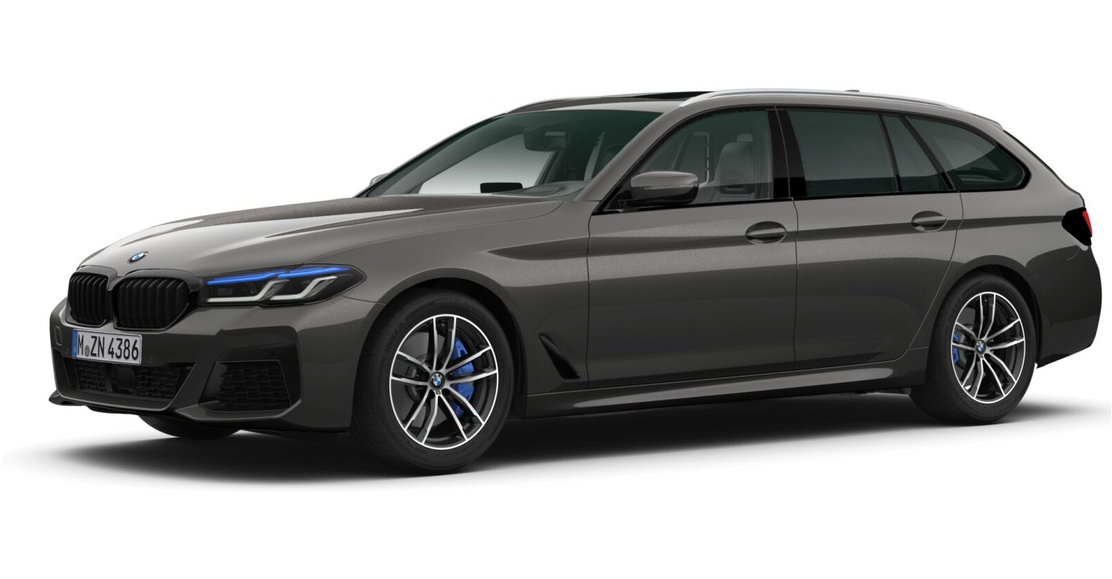 BMW 540d xDrive Touring in Grau von vorne BMW 540d xDrive Touring in Grau von vorne
