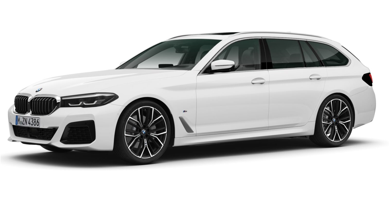 BMW 520d Touring in Weiß von vorne BMW 520d Touring in Weiß von vorne