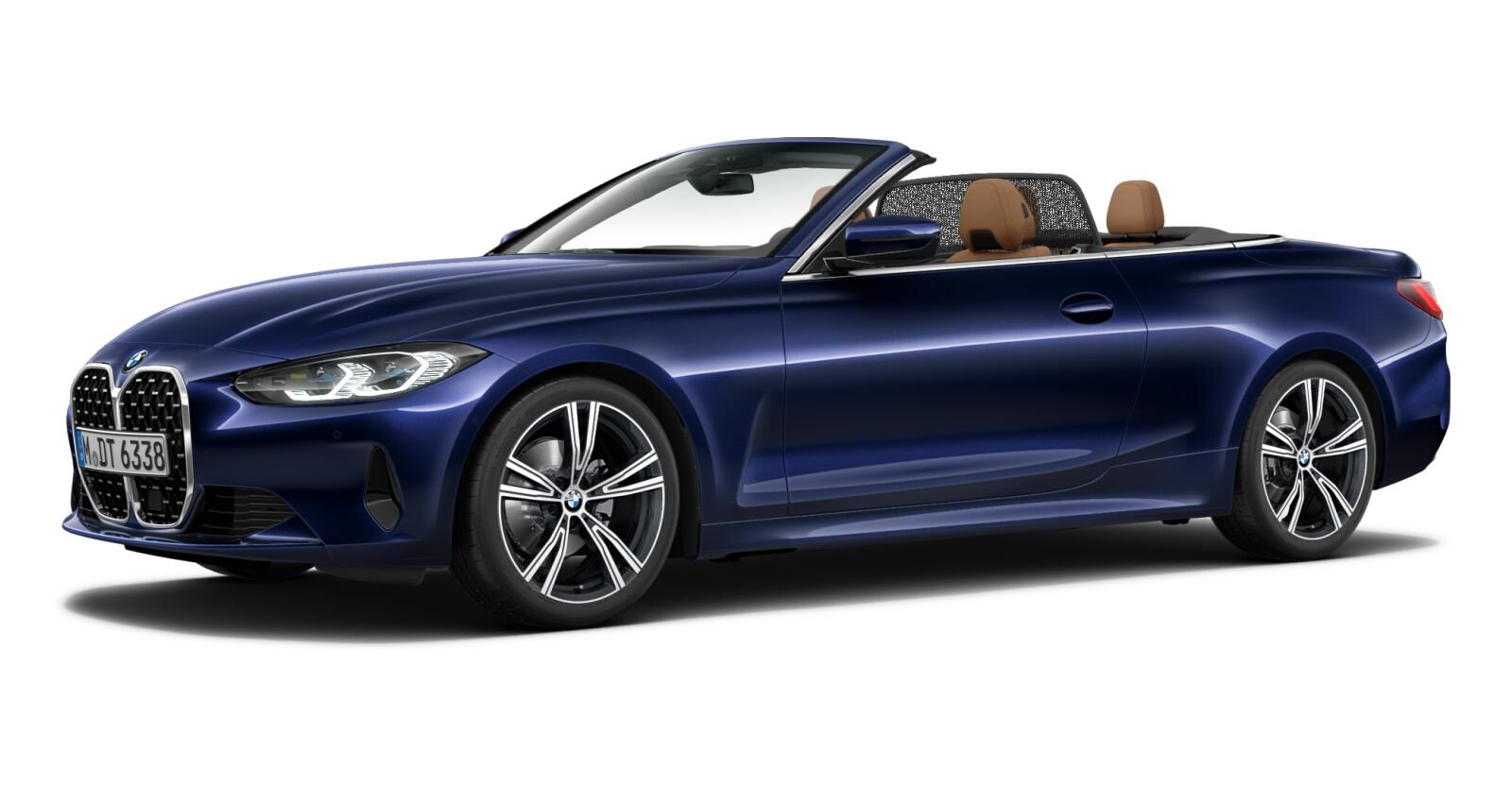 BMW 430d Cabrio in Blau von vorne BMW 430d Cabrio in Blau von vorne
