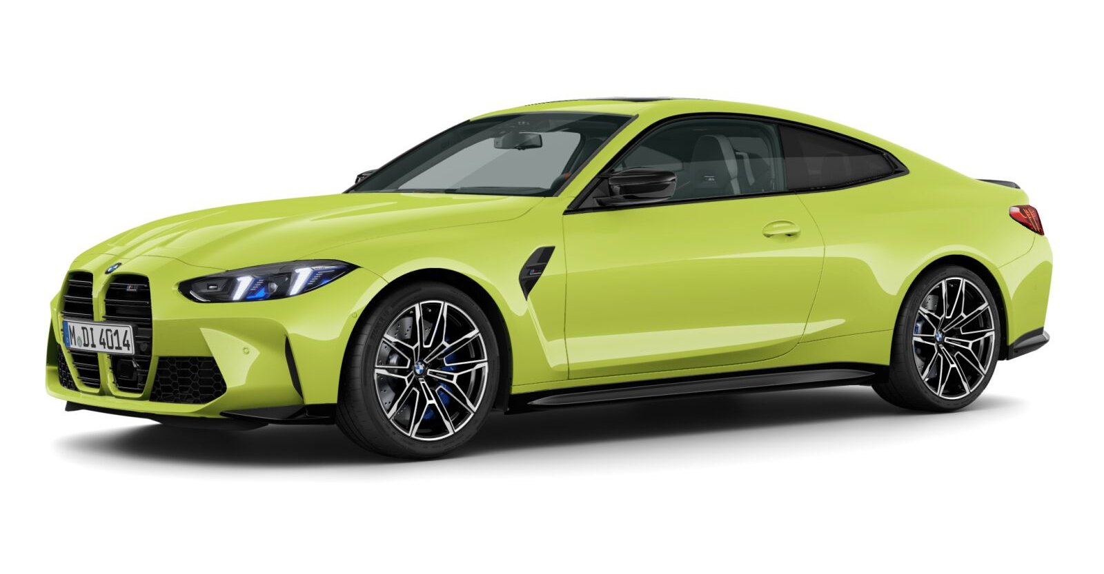BMW M4 Competition Coupé mit M xDrive in Gelb von vorne BMW M4 Competition Coupé mit M xDrive in Gelb von vorne