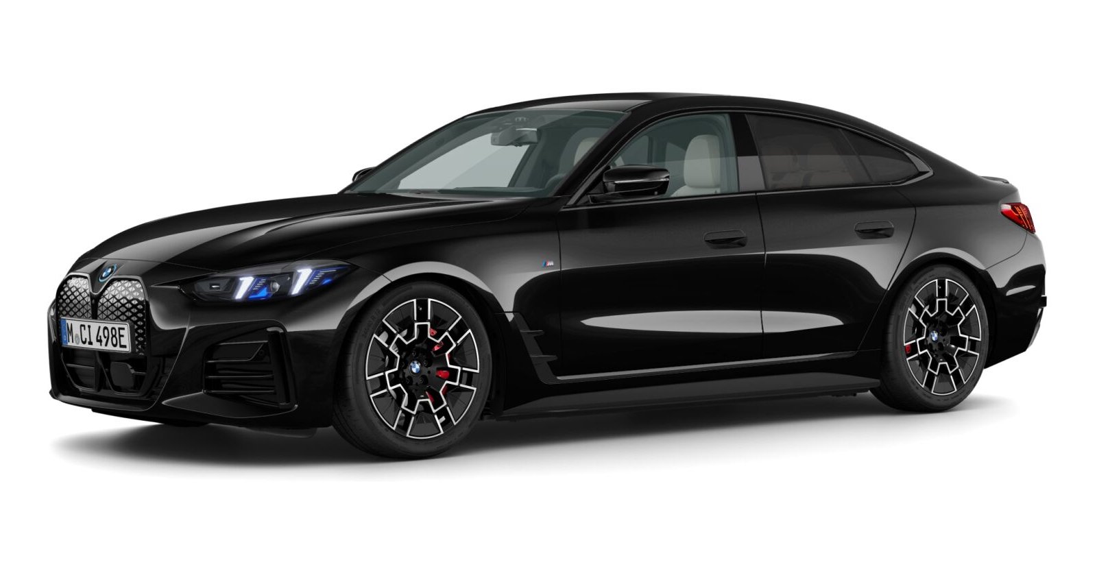 BMW i4 xDrive40 Gran Coupé in Schwarz von vorne BMW i4 xDrive40 Gran Coupé in Schwarz von vorne