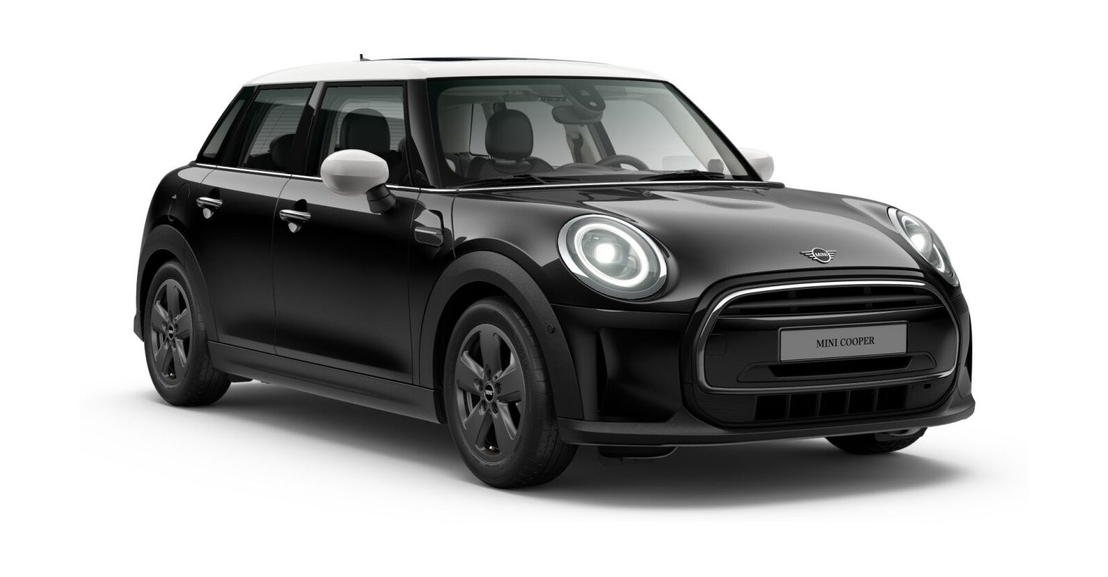 MINI Cooper 5-Türer in Schwarz von vorne MINI Cooper 5-Türer in Schwarz von vorne