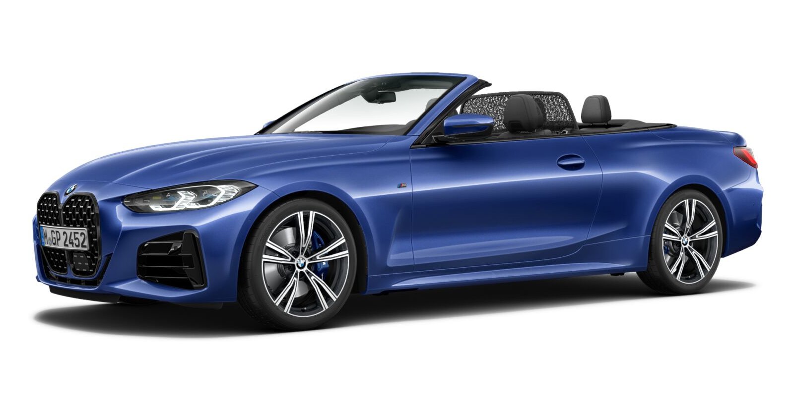 BMW M440i xDrive Cabrio in Blau von vorne BMW M440i xDrive Cabrio in Blau von vorne