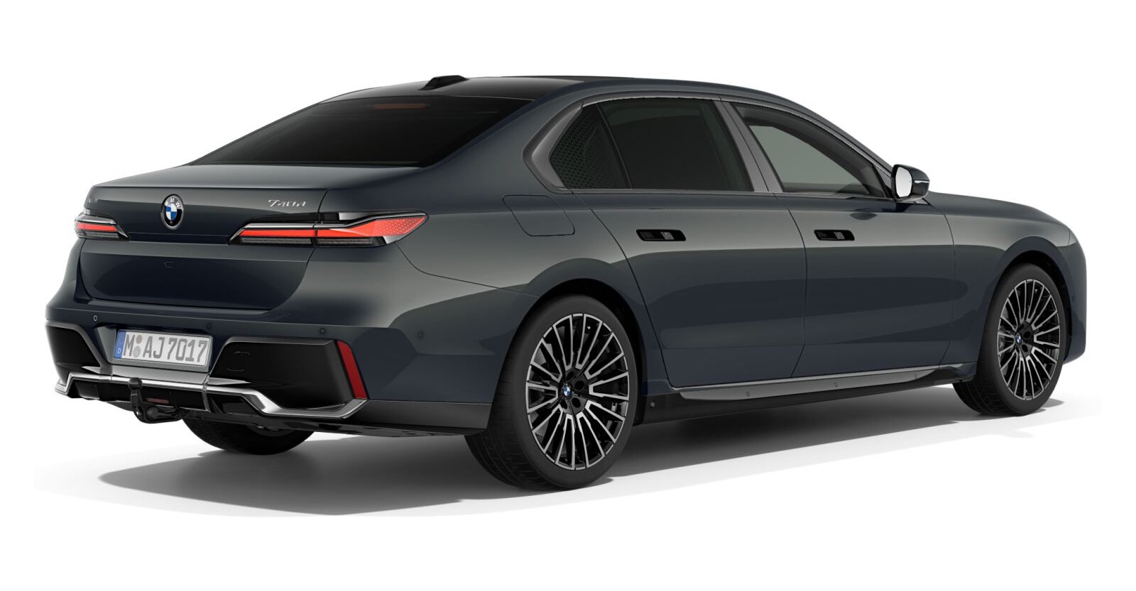 BMW BMW 7er in Grau von hinten
