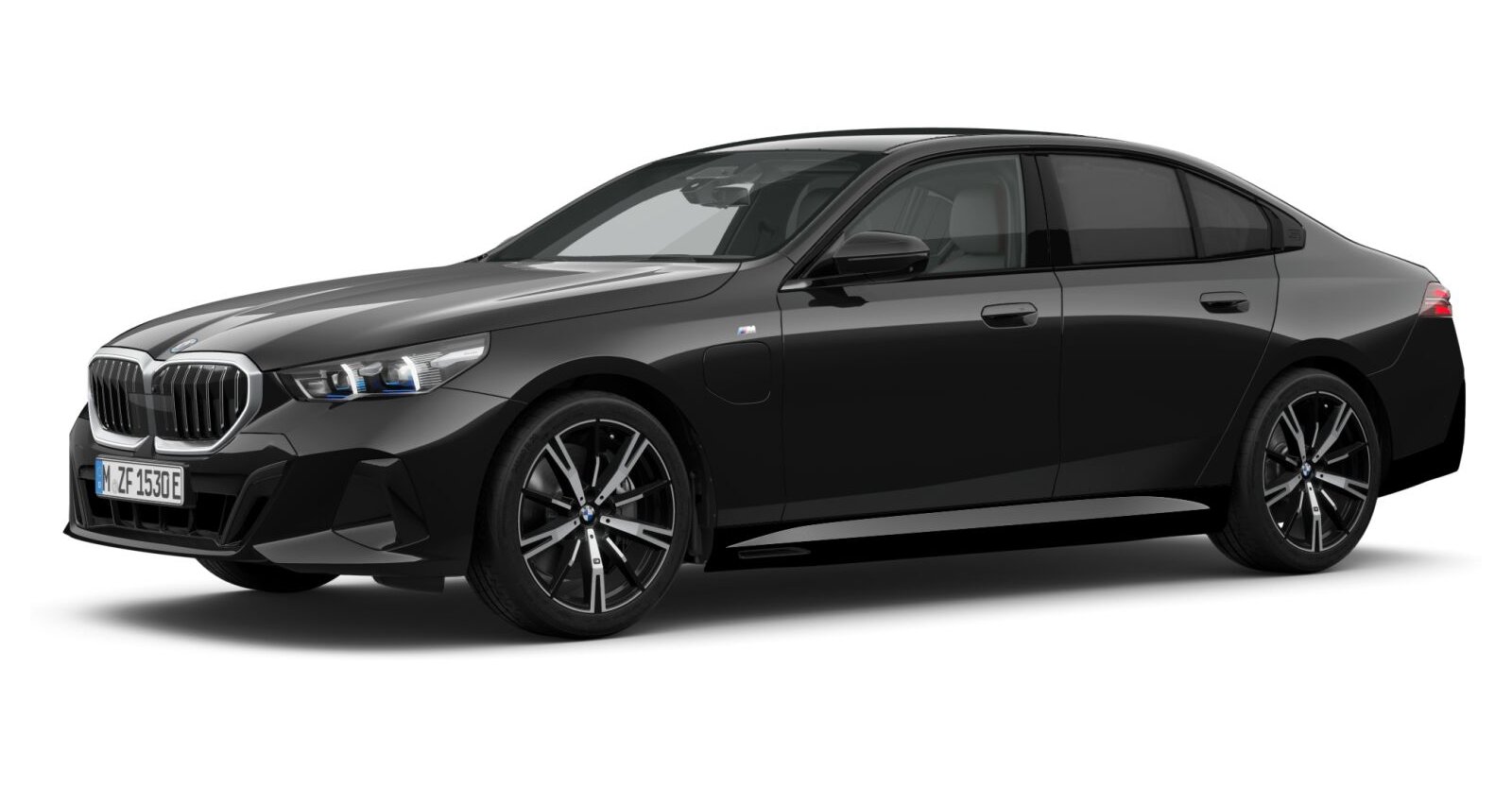 BMW 550e xDrive Limousine in Schwarz von vorne