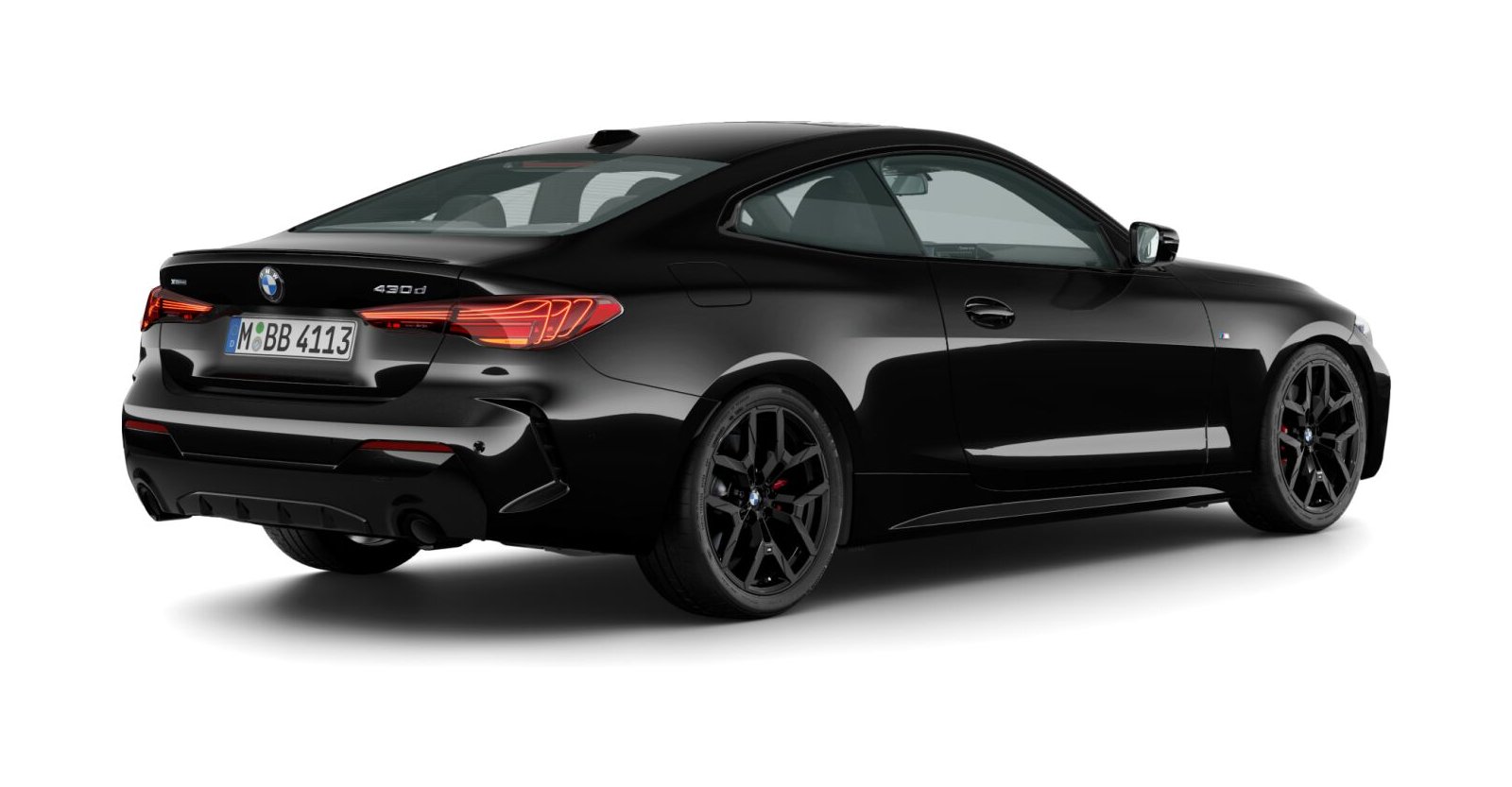BMW BMW 4er in Schwarz von hinten