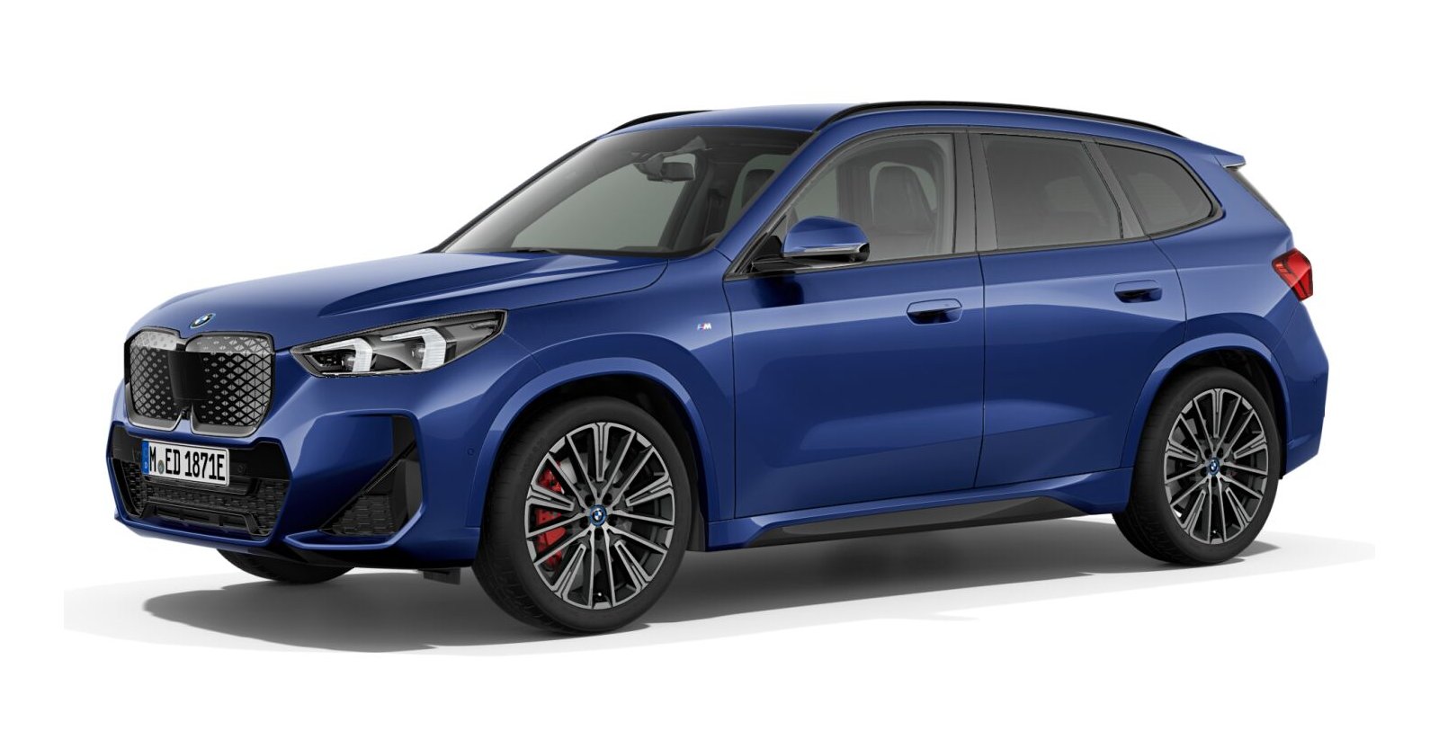 BMW iX1 xDrive30 in Blau von vorne BMW iX1 xDrive30 in Blau von vorne