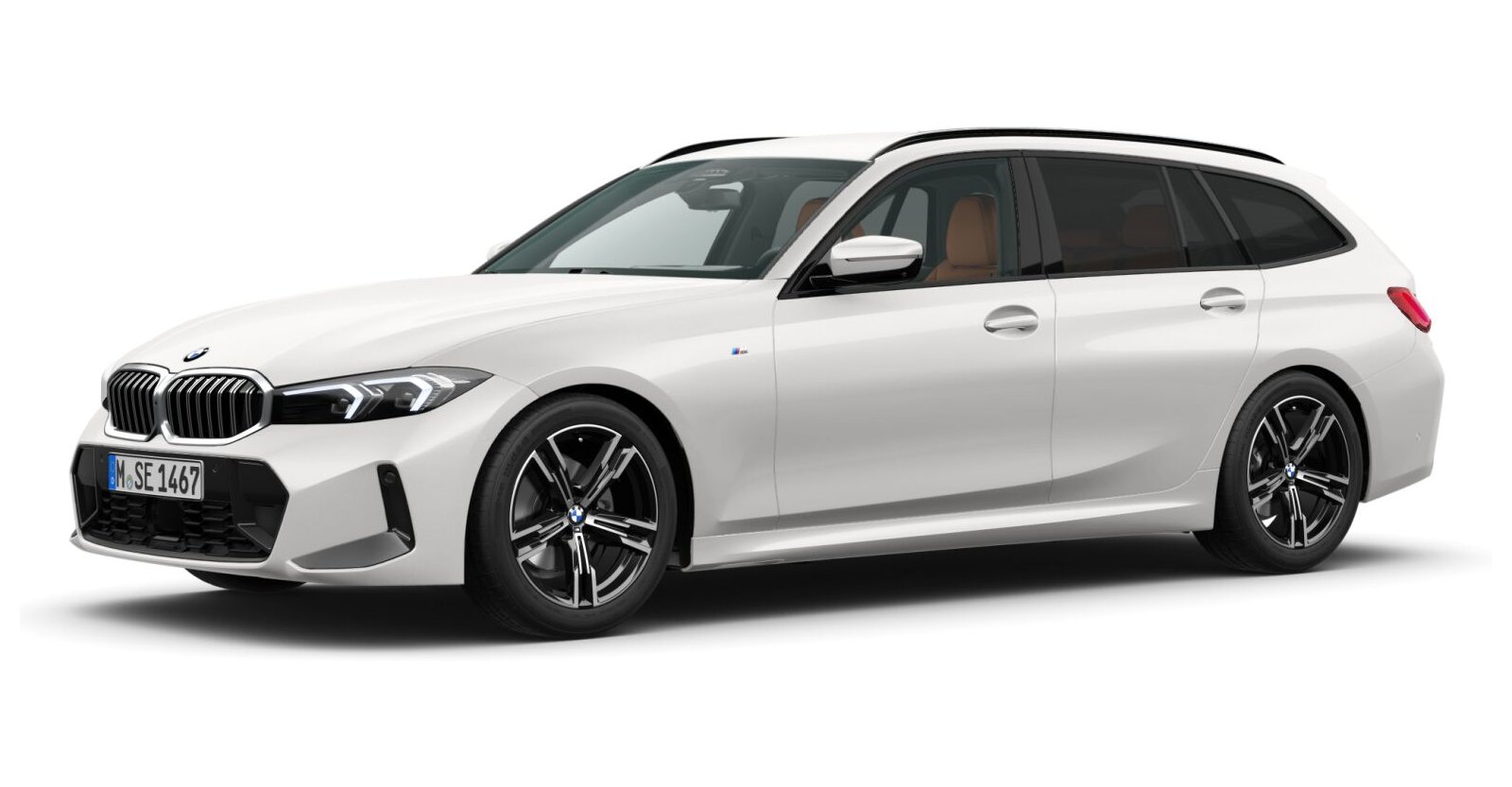 BMW 318d Touring in Weiß von vorne