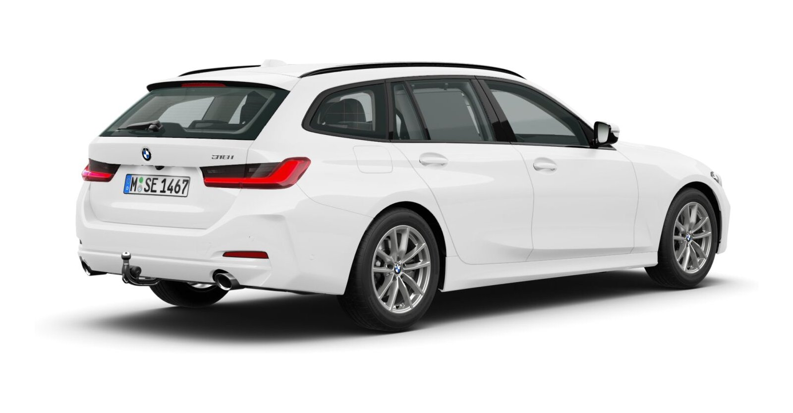 BMW BMW 3er in Weiß von hinten BMW BMW 3er in Weiß von hinten