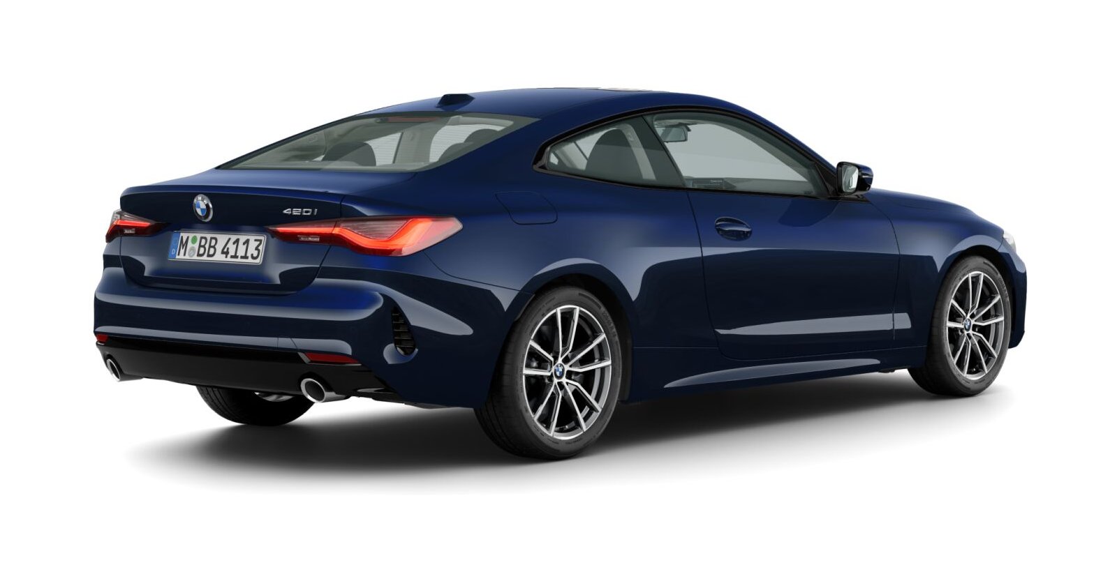 BMW BMW 4er in Blau von hinten