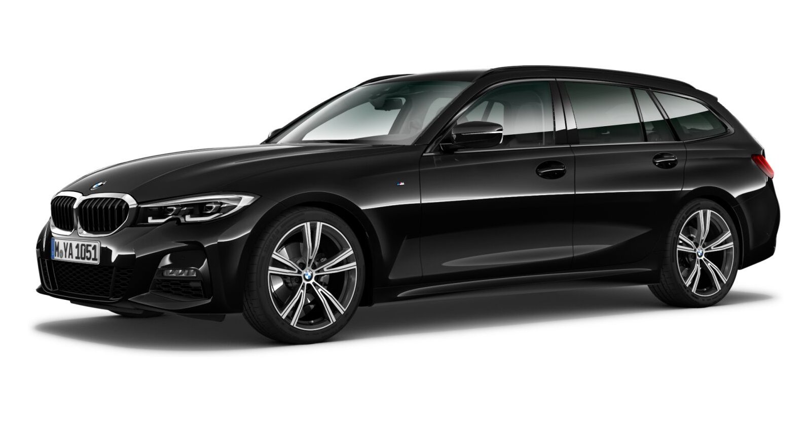 BMW BMW 3er in Schwarz von vorne BMW BMW 3er in Schwarz von vorne