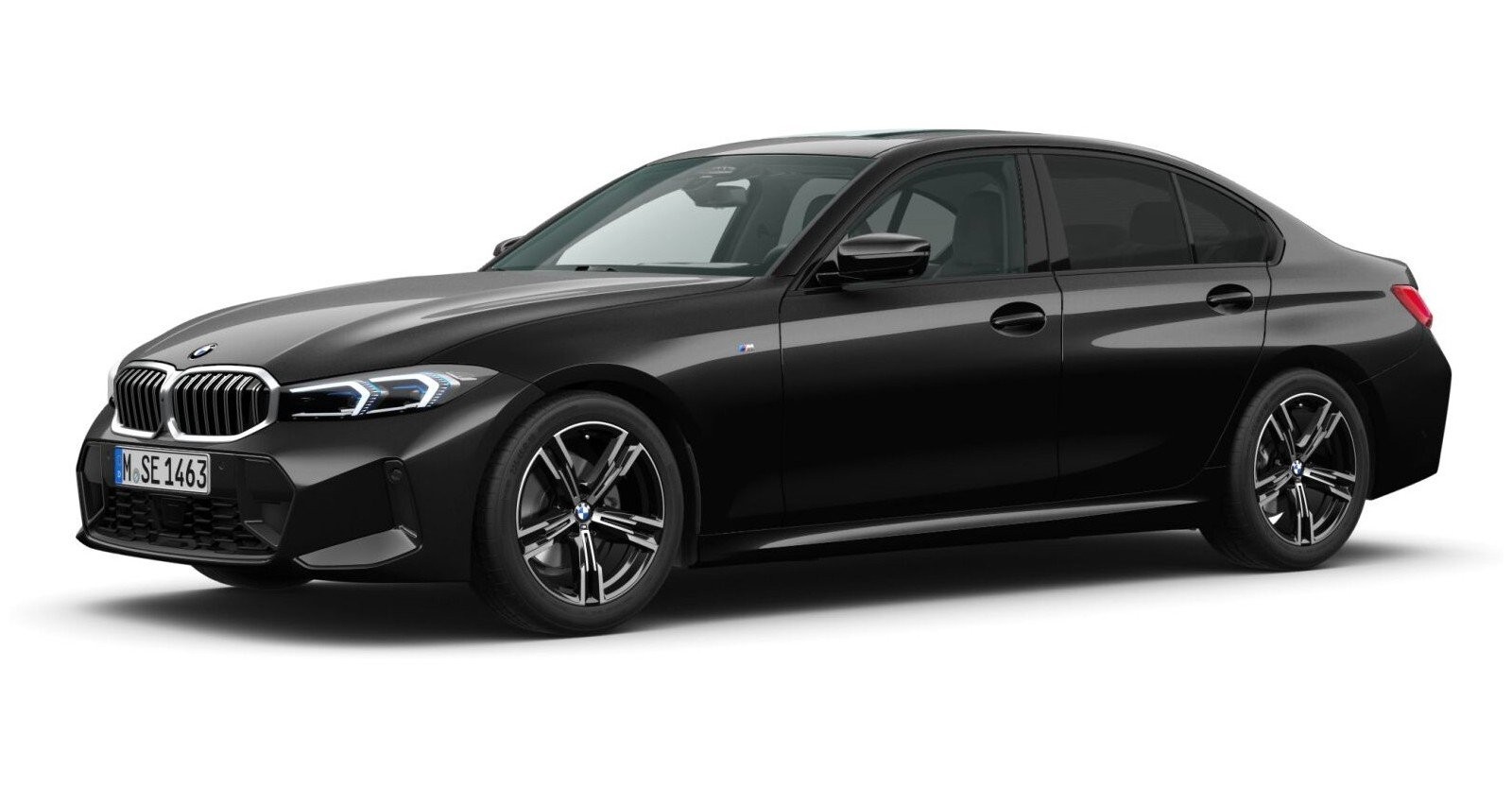 BMW BMW 3er in Schwarz von vorne BMW BMW 3er in Schwarz von vorne