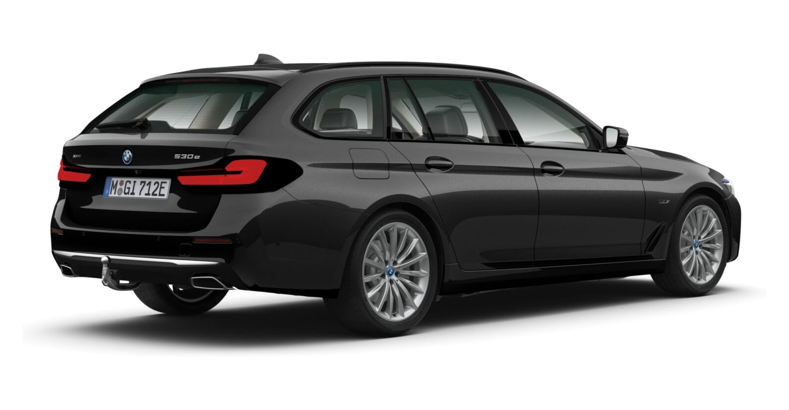BMW BMW 5er in Schwarz von hinten