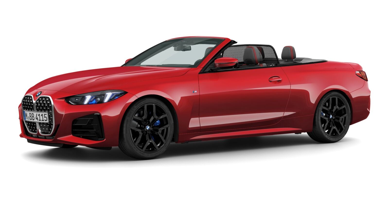 BMW 430i xDrive Cabrio in Rot von vorne