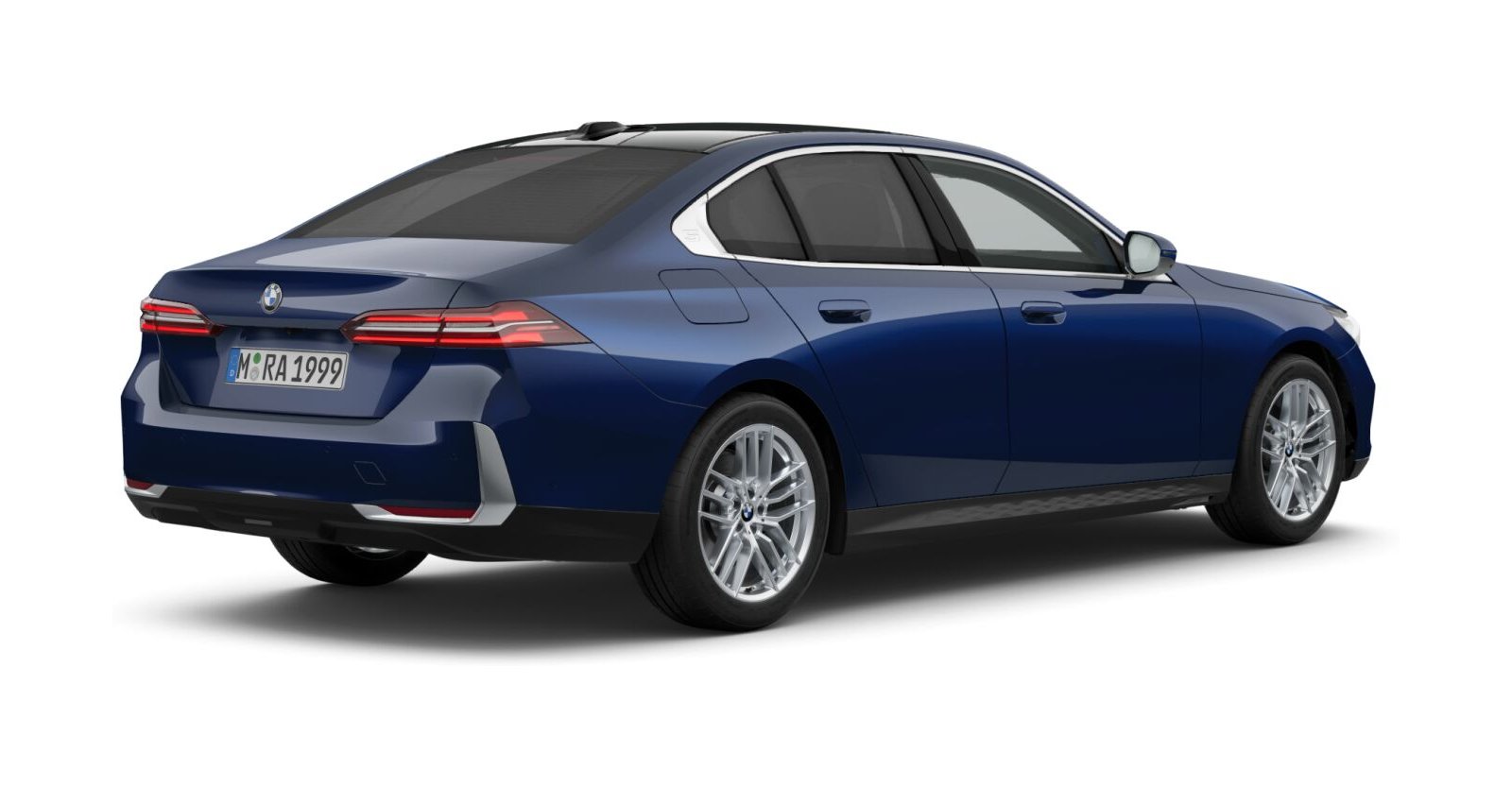 BMW BMW 5er in Blau von hinten