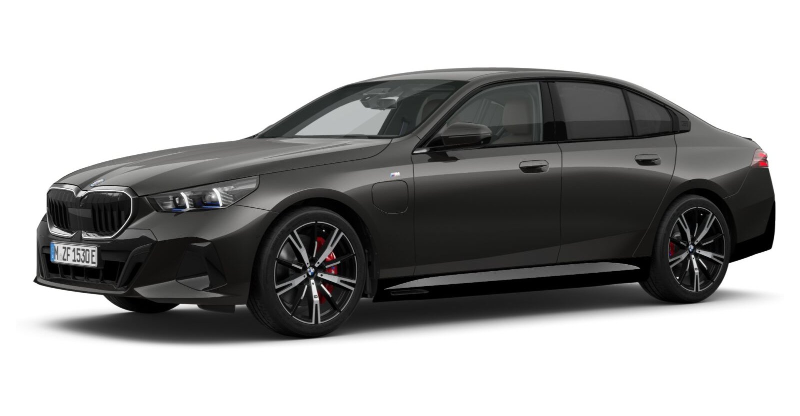 BMW 550e xDrive Limousine in Grau von vorne