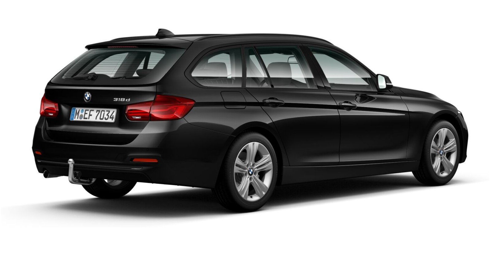 BMW BMW 3er in Schwarz von hinten