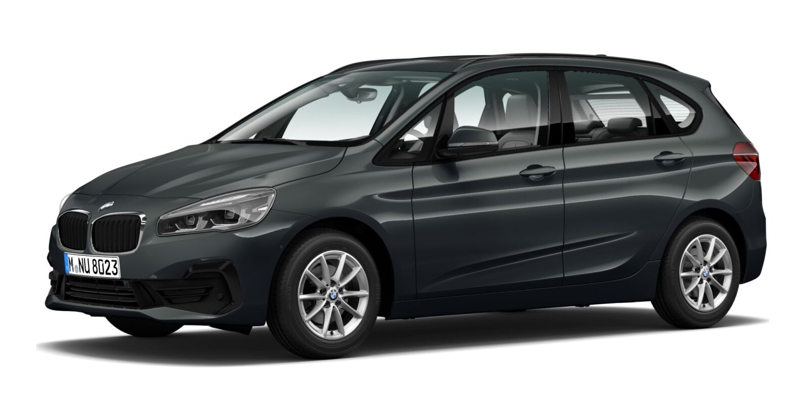 BMW 218d Active Tourer in Grau von vorne BMW 218d Active Tourer in Grau von vorne