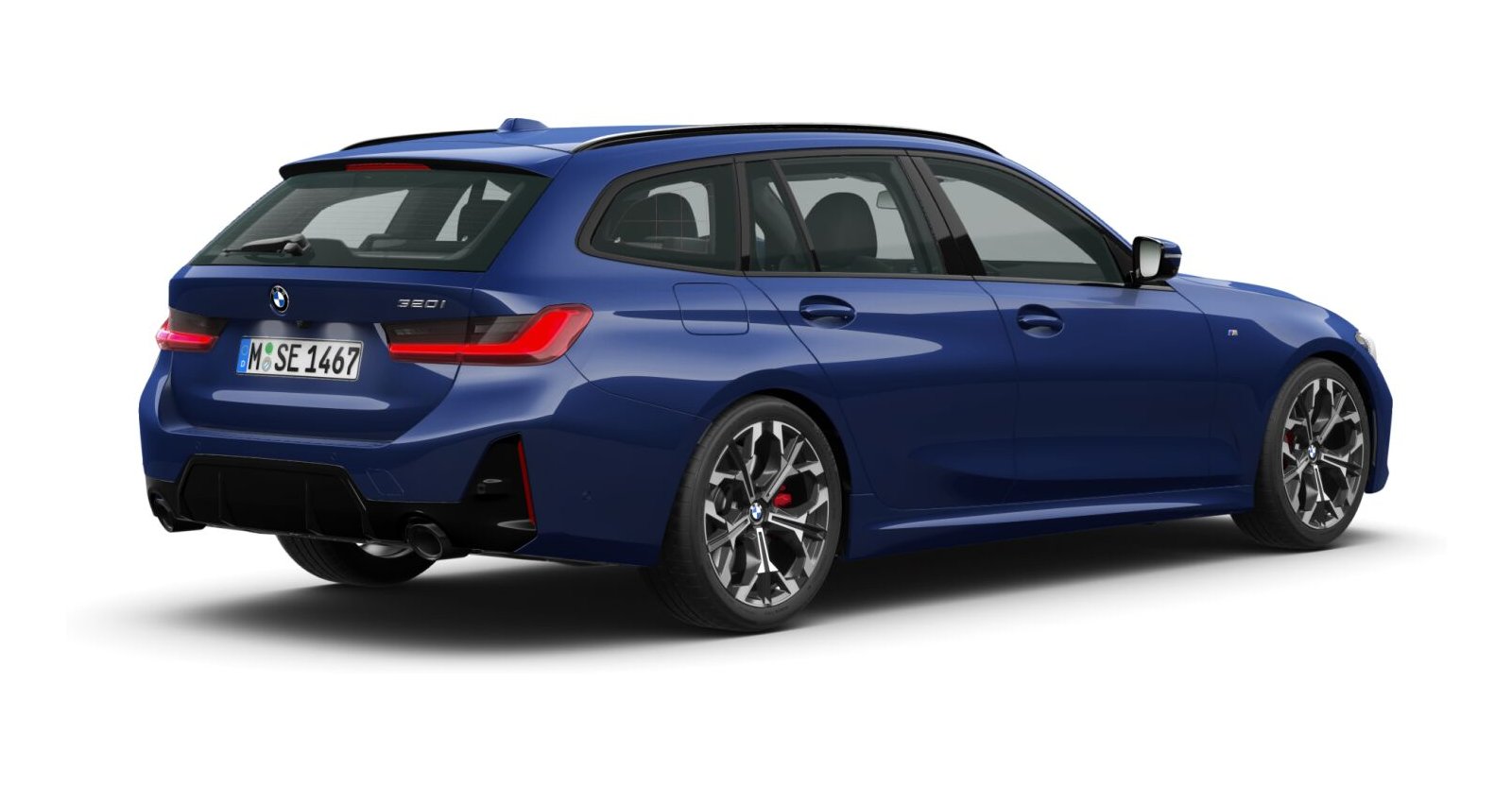 BMW BMW 3er in Blau von hinten