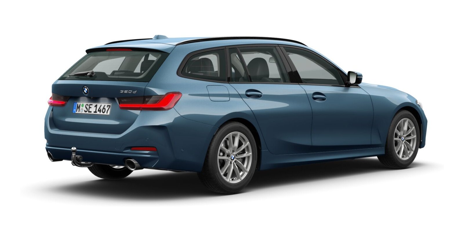 BMW BMW 3er in Blau von hinten BMW BMW 3er in Blau von hinten