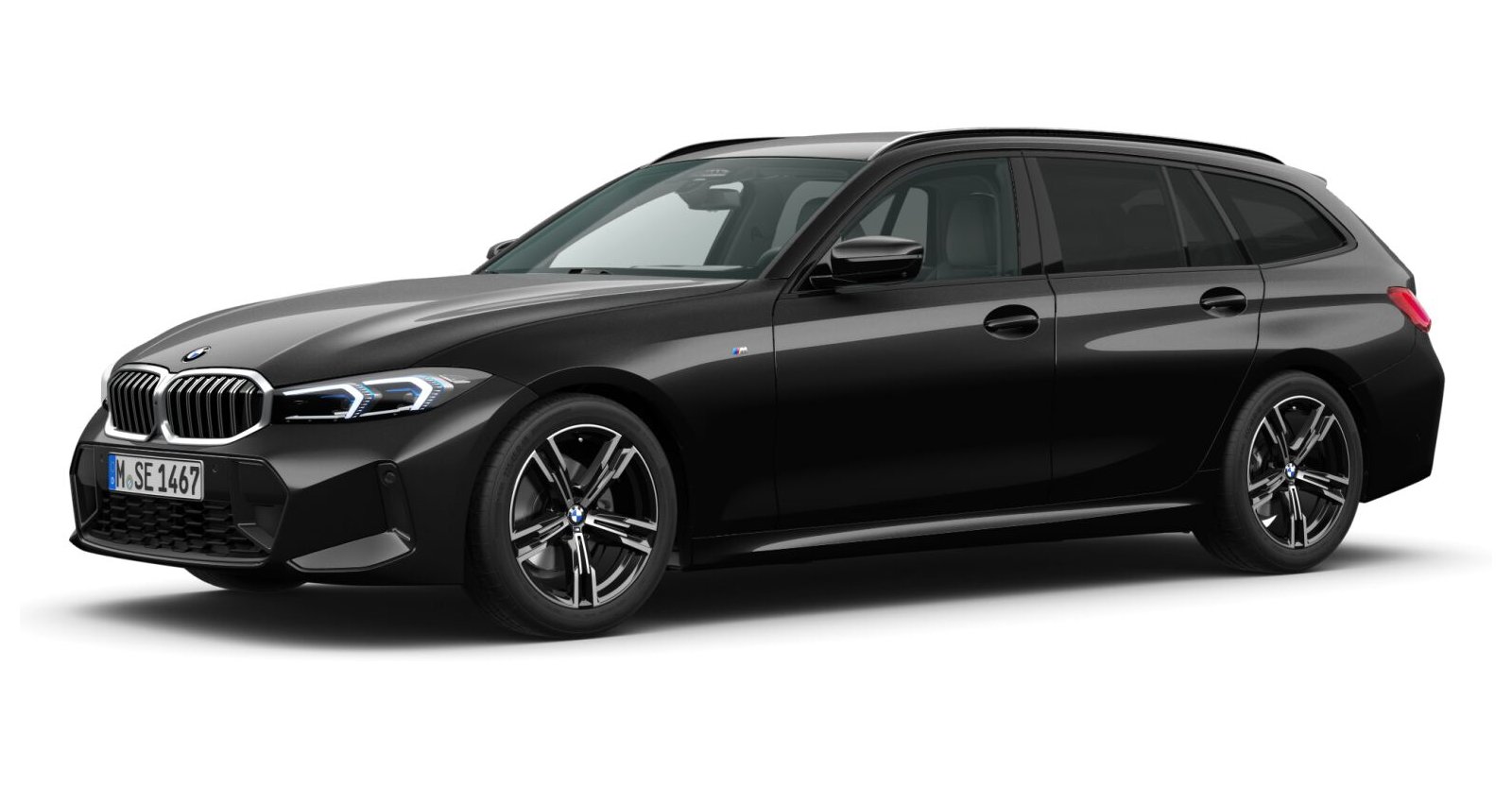 BMW 330i xDrive Touring in Schwarz von vorne BMW 330i xDrive Touring in Schwarz von vorne