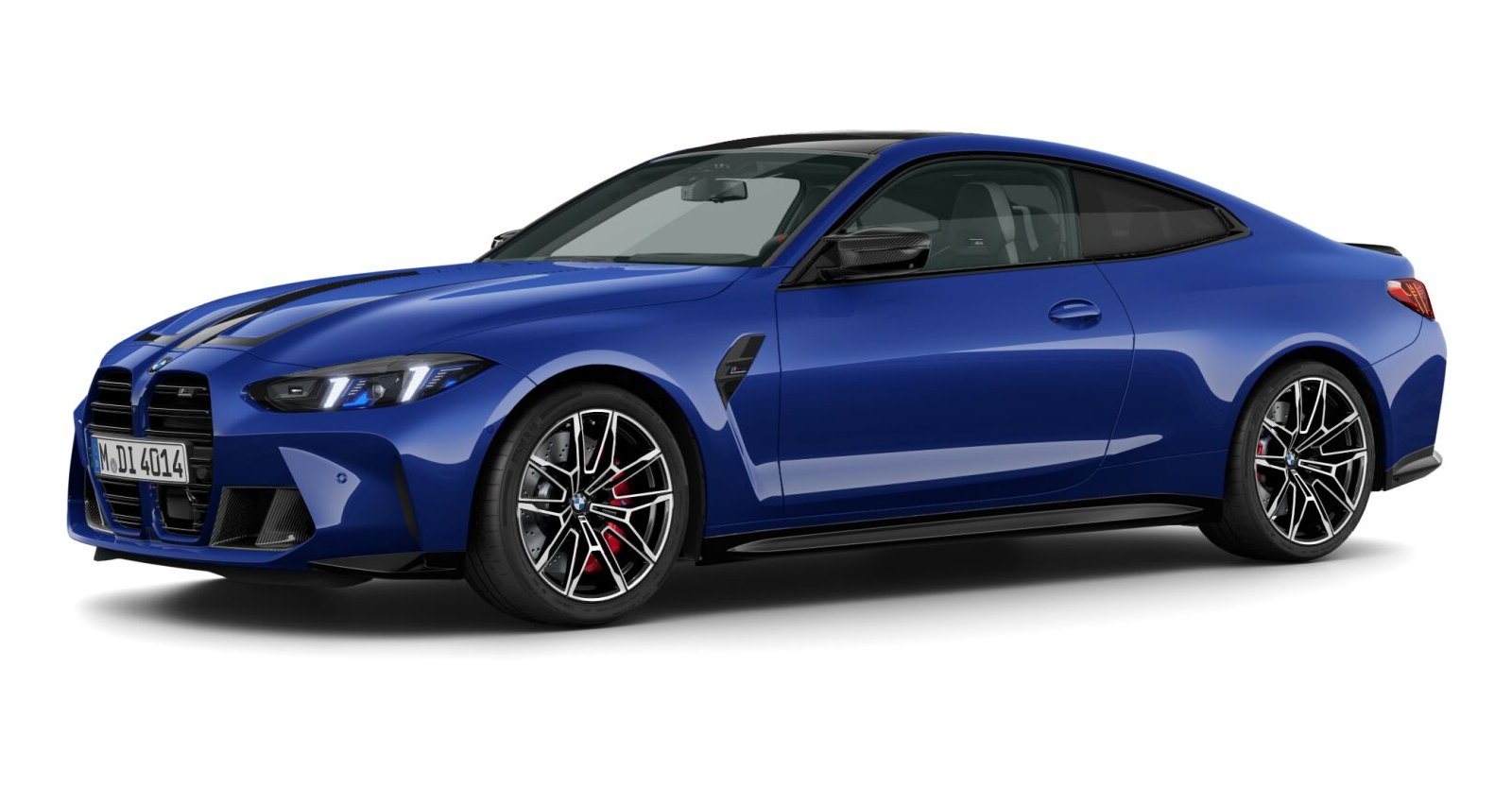 BMW M4 Competition Coupé mit M xDrive in Blau von vorne