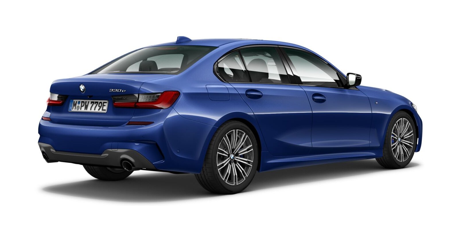 BMW BMW 3er in Blau von hinten